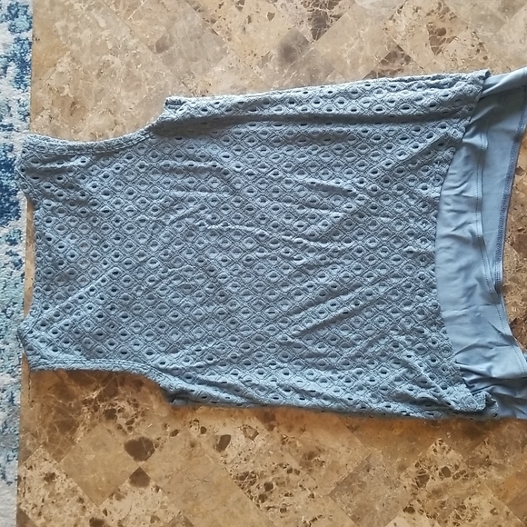 Brand new, never worn, blueish tank top with silk underlay. - Picture 2 of 3